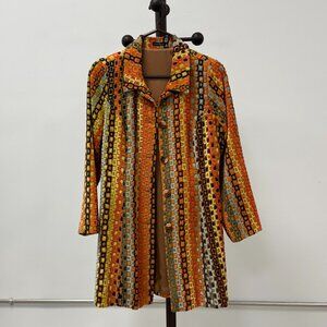 Bentley A. Vintage Quarter Trench Coat Fall Colors Size Small